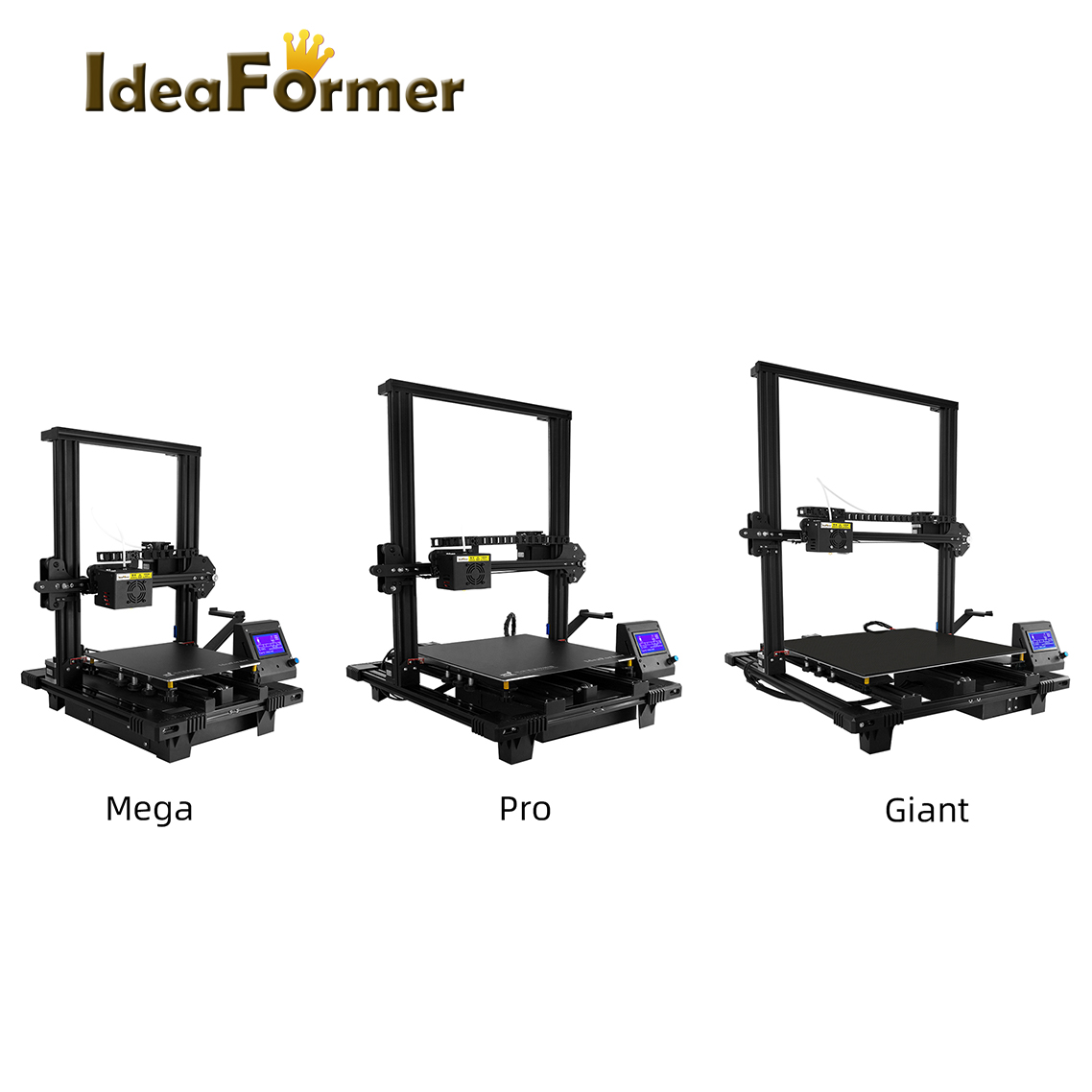 3D принтер RTS Ideaformer Mega FDM DIY 110 В/220 В, размер печати 200*200*250 мм, магнитная сборная пластина с 1 кг 1,75 PLA филамента