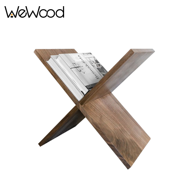 Home Minimalist Rest Reading Display Wooden Magazine Rack Book Stand Storage Holders