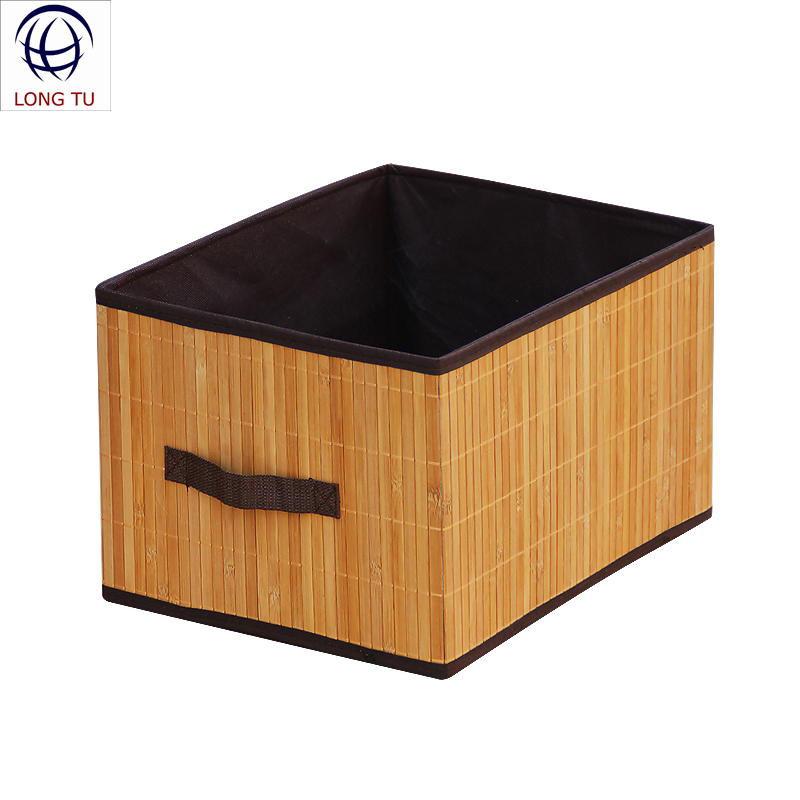 promotion rectangular home storage organization with natural bamboo basket
