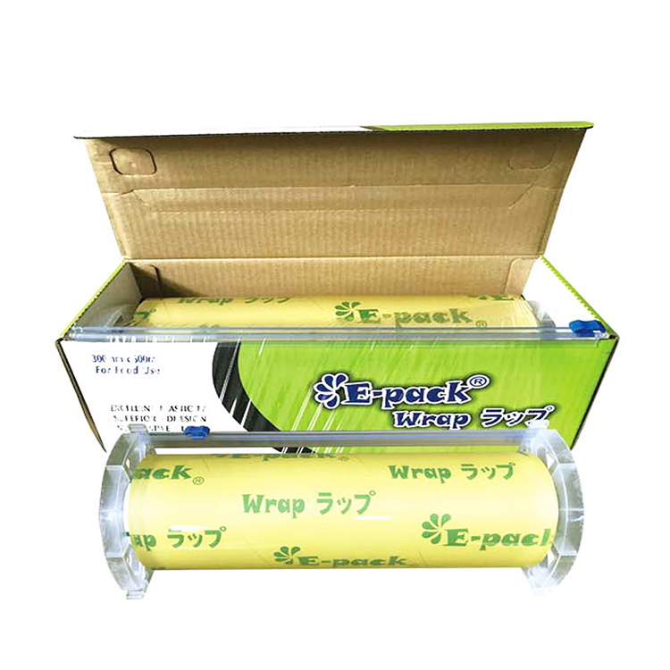 EPACK BRAND OEM soft transparent food grade pvc cling film pvc wrap film with color box
