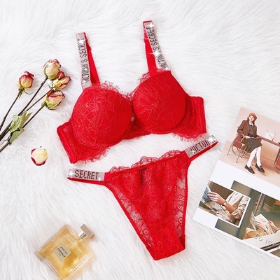 Sexy Women's Underwear Adjustable Lace Hot Rhinestone Bra And Panty Sets Lingerie