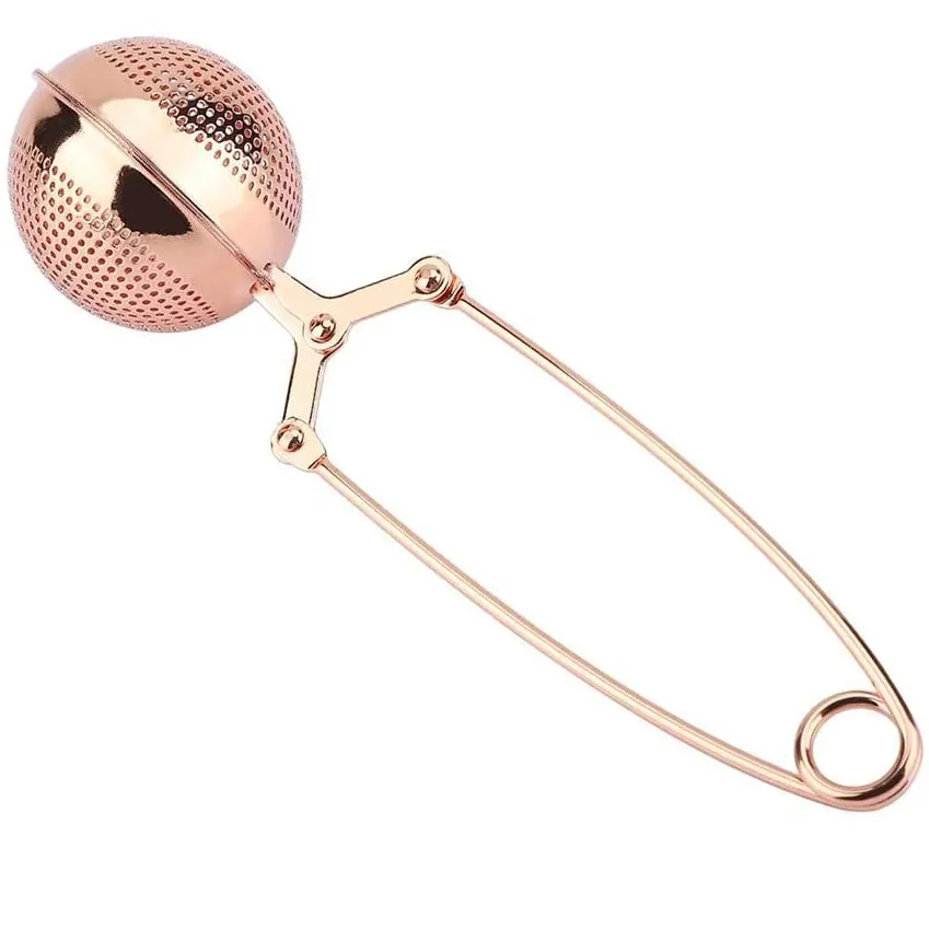 Stainless Steel Rose Gold Tea Round Ball Infuser Strainer Filter for Loose Herbal Leaf