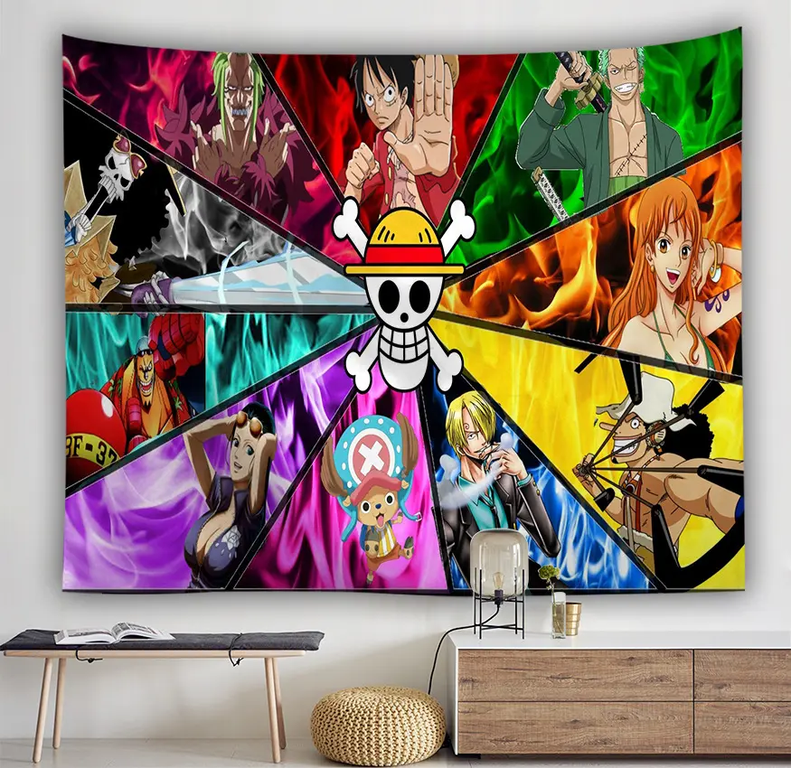 Japanese Anime One Piece Tapestry Carpet Sofa Decoration Home Decor Blanket Cover