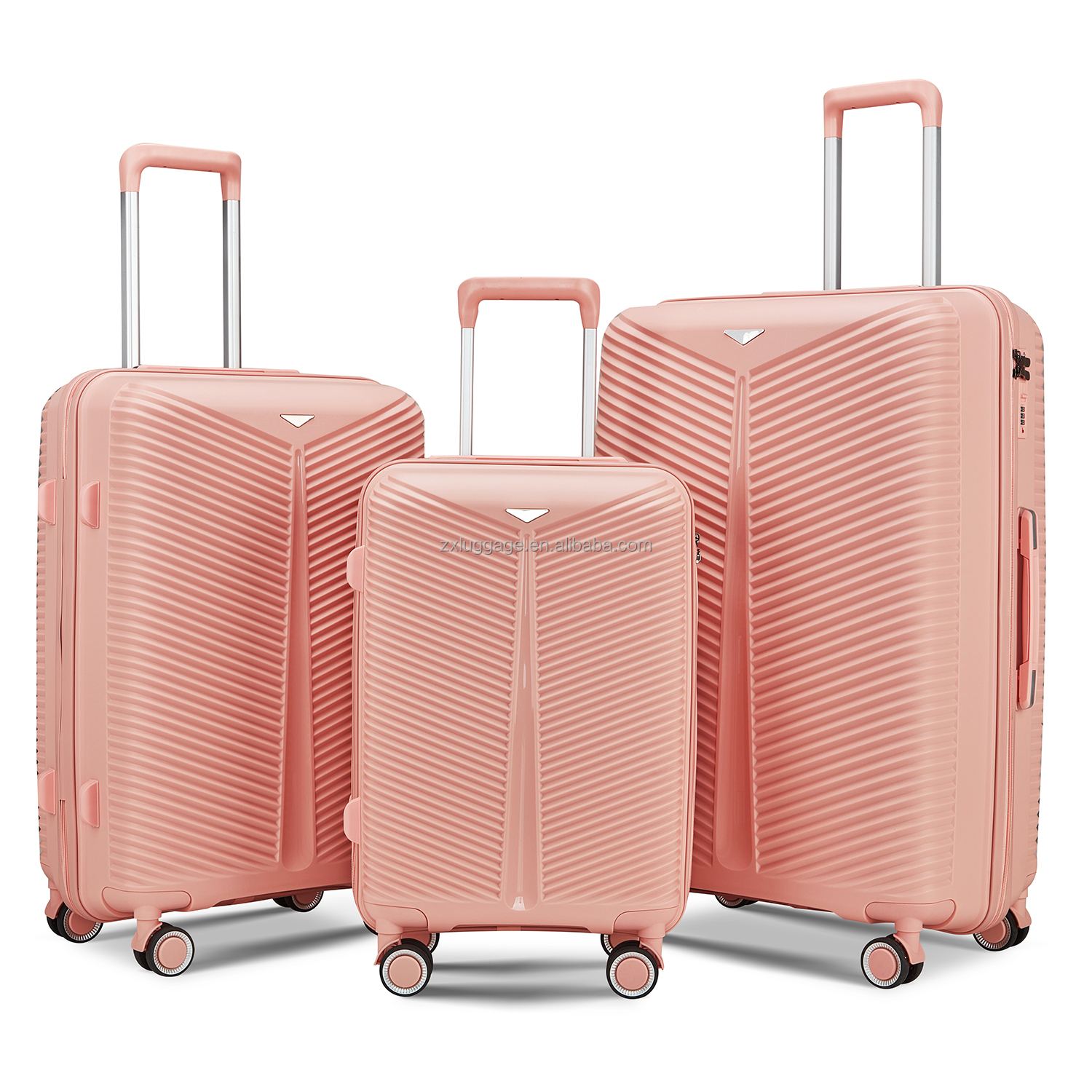 Polypropylene shenzhen luggage and bags match color 20/24/28 inch PP suitcase luggage and bag set of 3 with build in lock