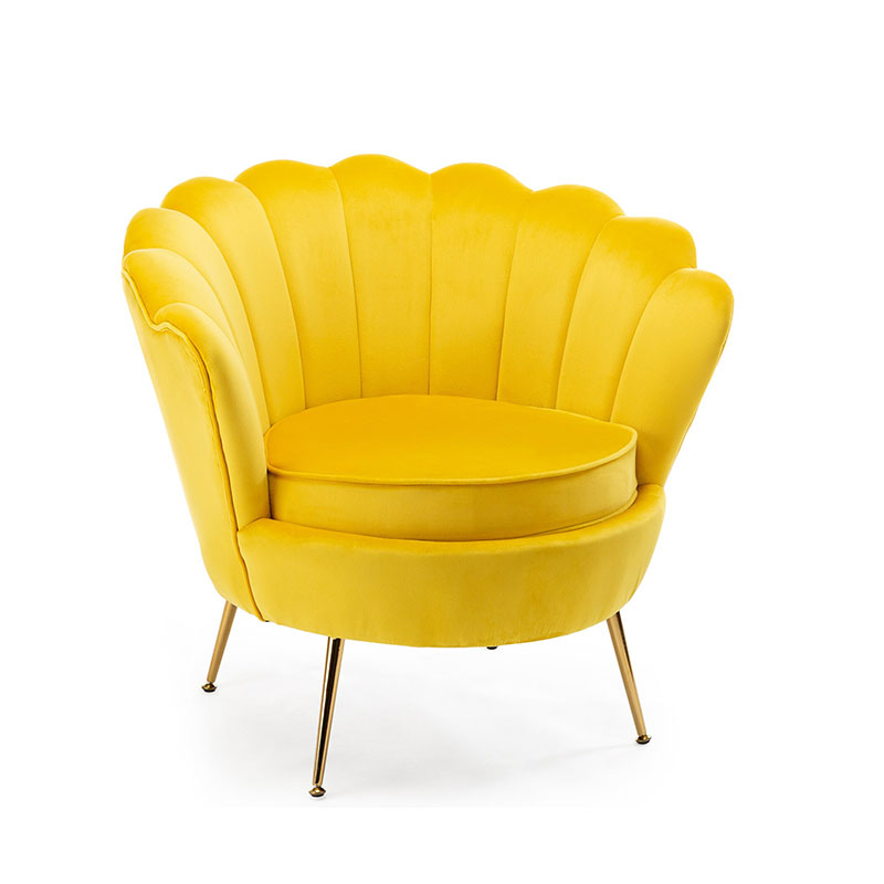 Explosive Customized Sofa Single Seat Chair Furniture Modern Luxury Velvet Fabric Accent Shell Sofa