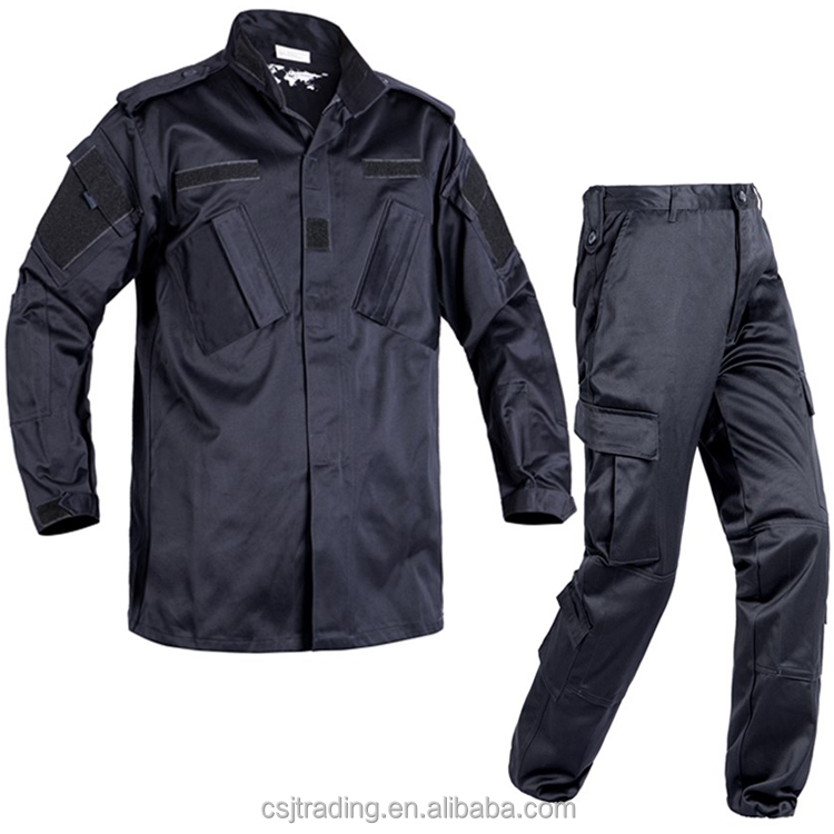 Custom Camouflage ACU Clothes Uniform 2PC Set Training Wear Navy Blue Security Officer Uniforms