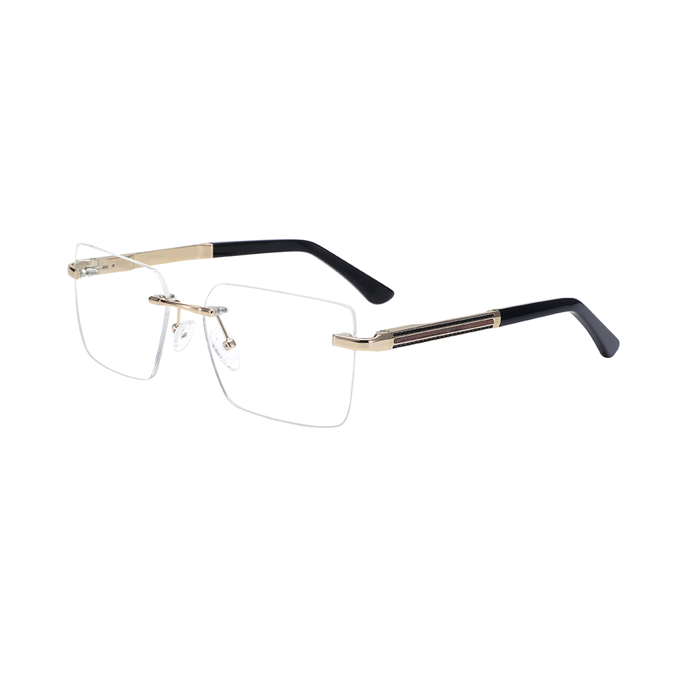 Hot Sale Stainless Rimless Eyeglasses High Quality Glasses Rectangle Frame for Men Women