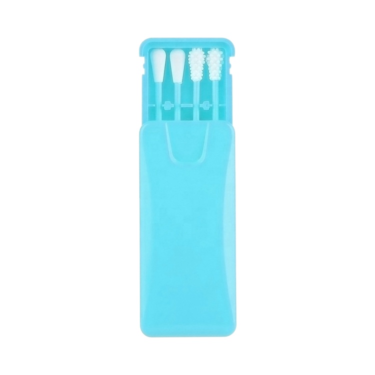 Oksilicone 4 шт. в упаковке, Новые Тип зубная щетка с двумя головками силиконовые бутоны макияжа ватные тампоны силиконовые тампон для повторного использования