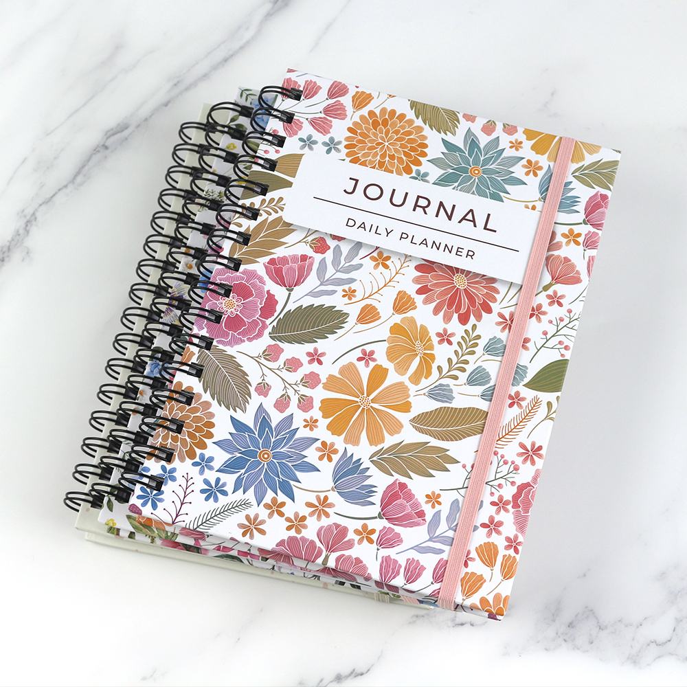High Quality Luxury Custom Double Spiral Journal Daily Planner Paper Notebook With Eco-friendly Printing
