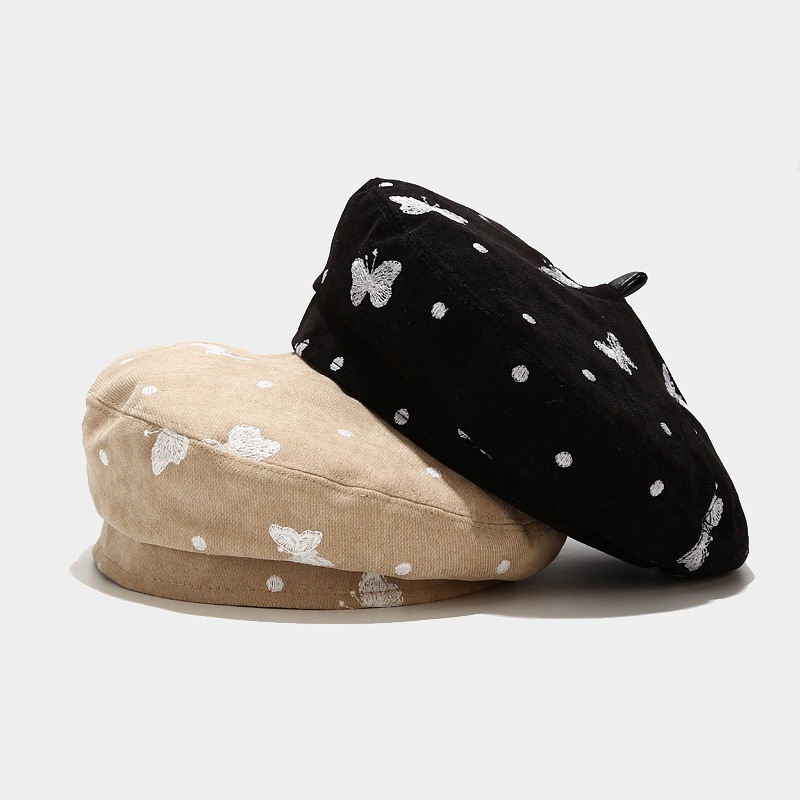 Custom embroidered beret hats British retro fashion Beret hat for women winter outdoor painter hats