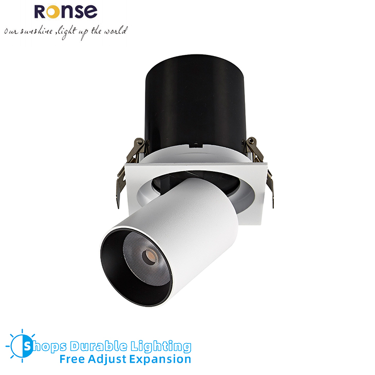 RONSE 35W 3210lm Recessed Cob Grille Light Fixture Free Adjust Expansion Design Stores Shopping Mall Shops Durable Lighting
