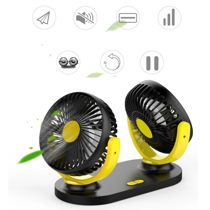 12V 24V 360 Degree All-Round Adjustable Car Auto Air Cooling Dual Head Fan Low Noise Car Auto Cooler Air Fan