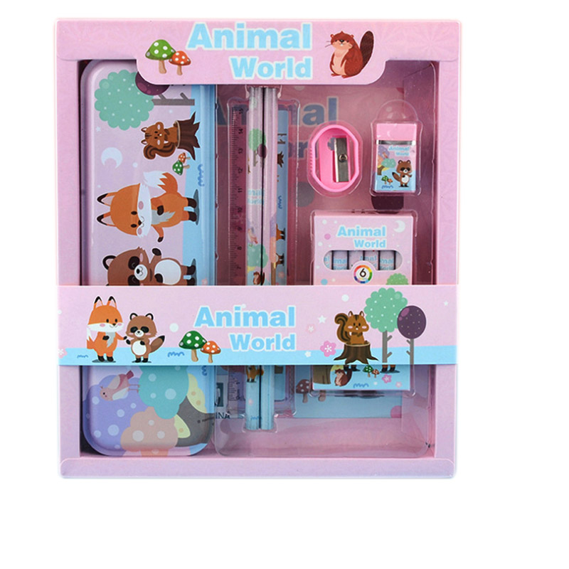 12PCS Kids School Items Colors Dough Marker Crayon gift box Stationery coloring drawing Art pencil box case Set