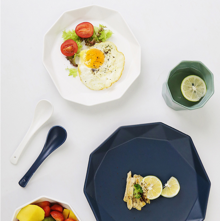 new -arrival irregular shape matte multi-colored wedding restaurant dinning plate set nordic plate dishes porcelain plates