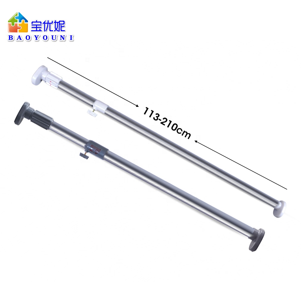BAOYOUNI Hot Clothes Hanging Pole Retractable Extendable Curtain Rods for Closet Bathroom Window Balcony 22.2/25.4mm