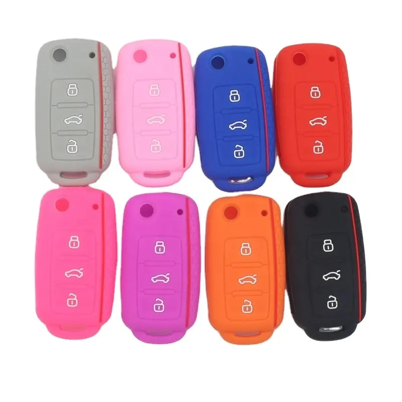 Silicone Case For Keys Remote Car Key Case Cover For VW B5 Golf Polo Passat Jetta