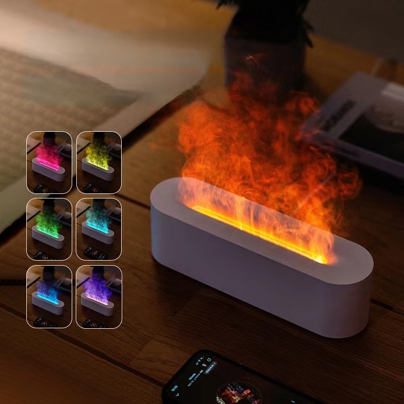 Difusor De Aroma Air Humidifier Diffuser Machine Ultrasonic Flame Scent Diffuser Essential Oil Fire Aroma Diffusers