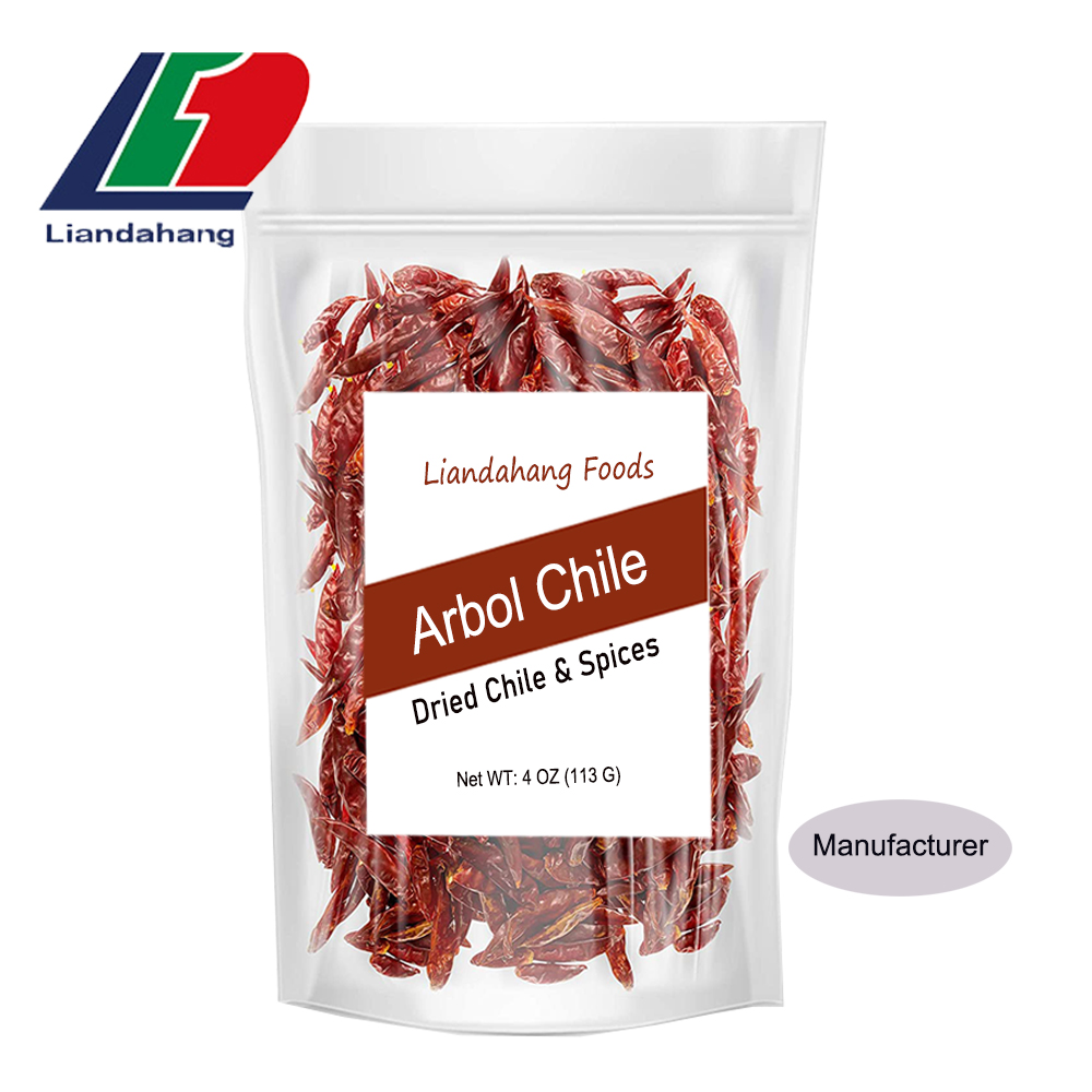 Chile De Arbol Chile очень горячий длинный красный тонкий закрывающийся мешок, сушеные струны Чили, растения Чили перцы