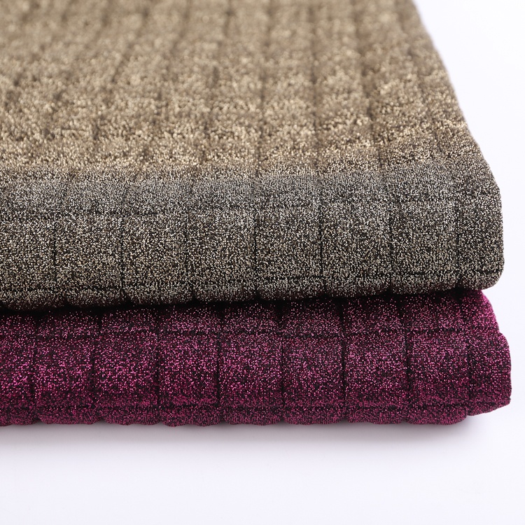 High performance mohair polyester spandex sandwich jacquard knit fabrics stripes for sweater