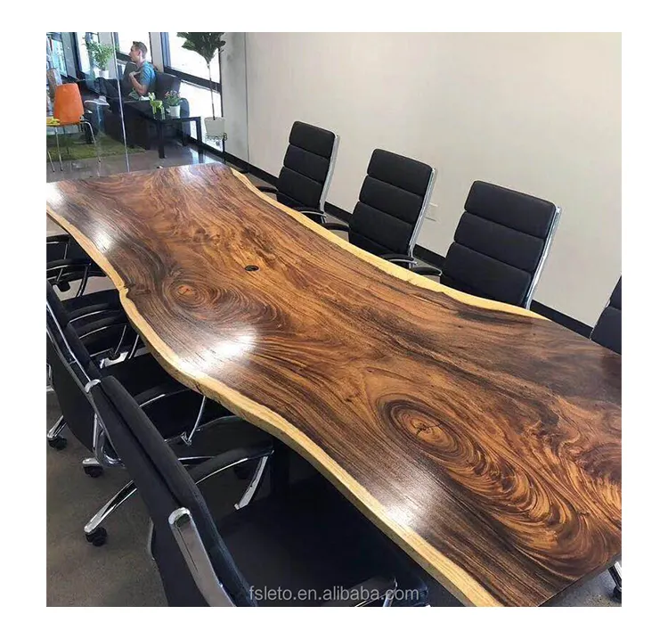 Big Conference Table From South American Walnut Slab Live Edge Office Table For Solid Wood Office Furniture In Stock