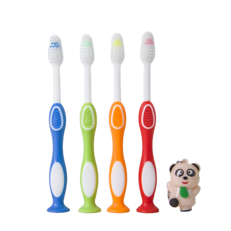 kid Toothbrush with free cartoon gift toy colourful soft rubber grip Customized Logo Handle BPA Free Soft bristles toothbrush