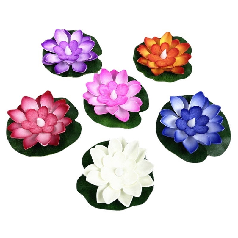LED Floating Water Induction Lotus Lamp Colorful Waterproof Night Light for Pool and Wishing River Decor Party Decorations