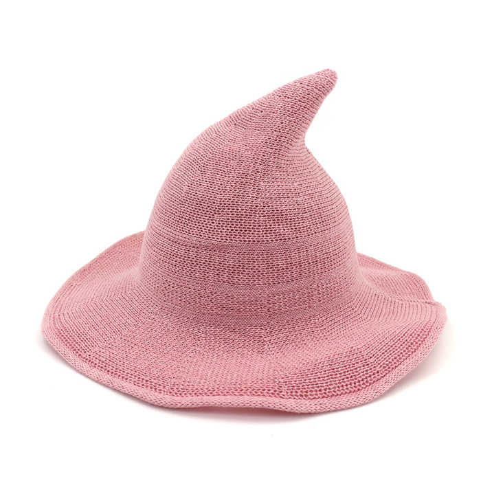 Kids Modern Witch Hat Foldable Costume Sharp Pointed Wool Felt Halloween Party Witch Hat Warm Autumn Winter Cap Toddler Hat