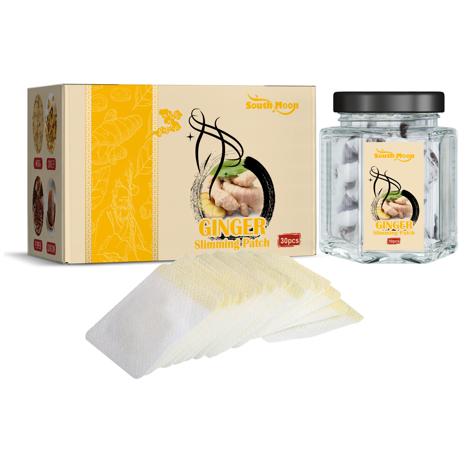 Имбирные наклейки для скульптурирования тела, таблетки для похудения для ленивого тела, которые укрепляют живот и бедро, чтобы красиво подчеркнуть изгибы