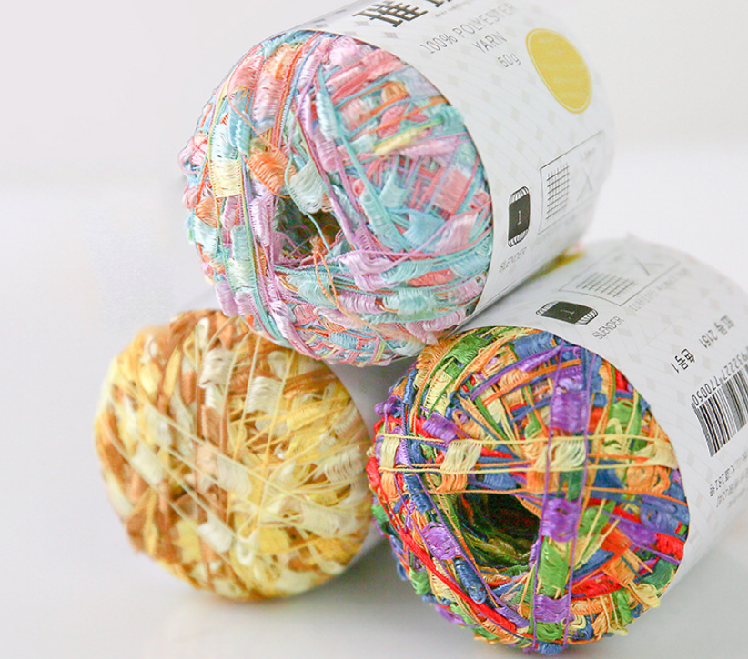 Charmkey 100% Polyester Fancy tape ladder knitting ribbon yarn