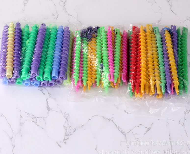 Spiral pattern fondant roller curling hair perm helix rollers flexible hair rollers