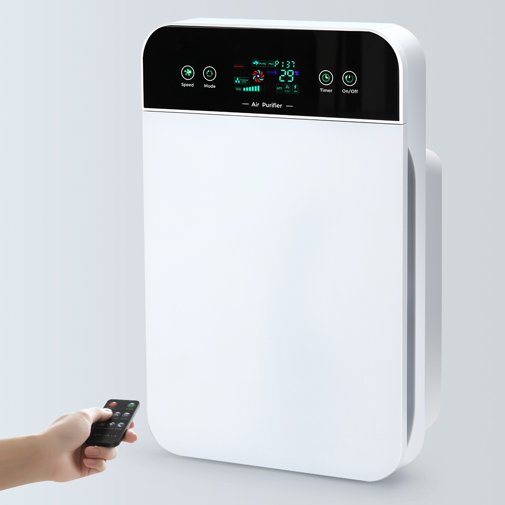 Intelligent LED Display Screen Room Cleaner Desktop Uvc Filter Home Household Air Purifier Hepa