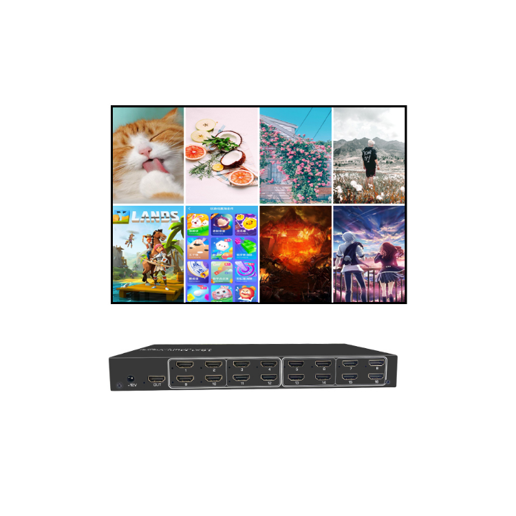 Профессиональный мультипросмотр Bitvisus, 16 видеопереключателей микшер 4k HDMI мультипросмотр
