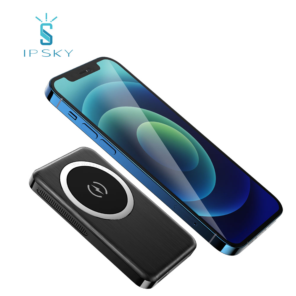 Дешевые цены IPSKY на заказ портативное беспроводное зарядное устройство для мобильного телефона универсальное магнитное зарядное устройство для быстрой зарядки мини-зарядное устройство