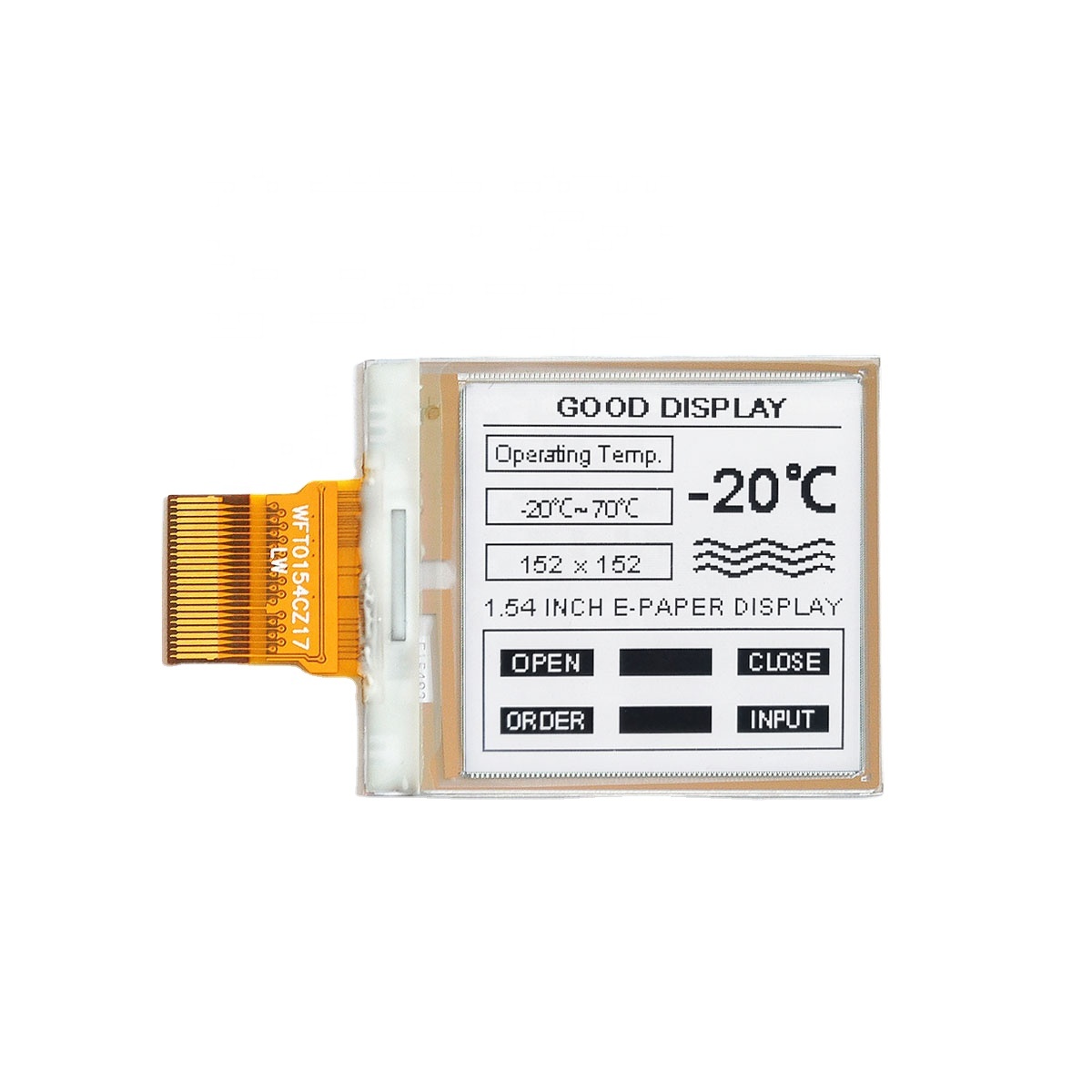Панель электронной карты-20 ~ 60C 1,54 дюймов 152x152 низкотемпературный дисплей e ink