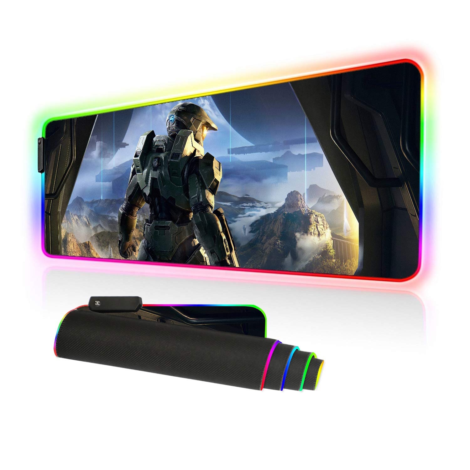 RGB игровой коврик для мыши, большой коврик для мыши со светодиодной подсветкой