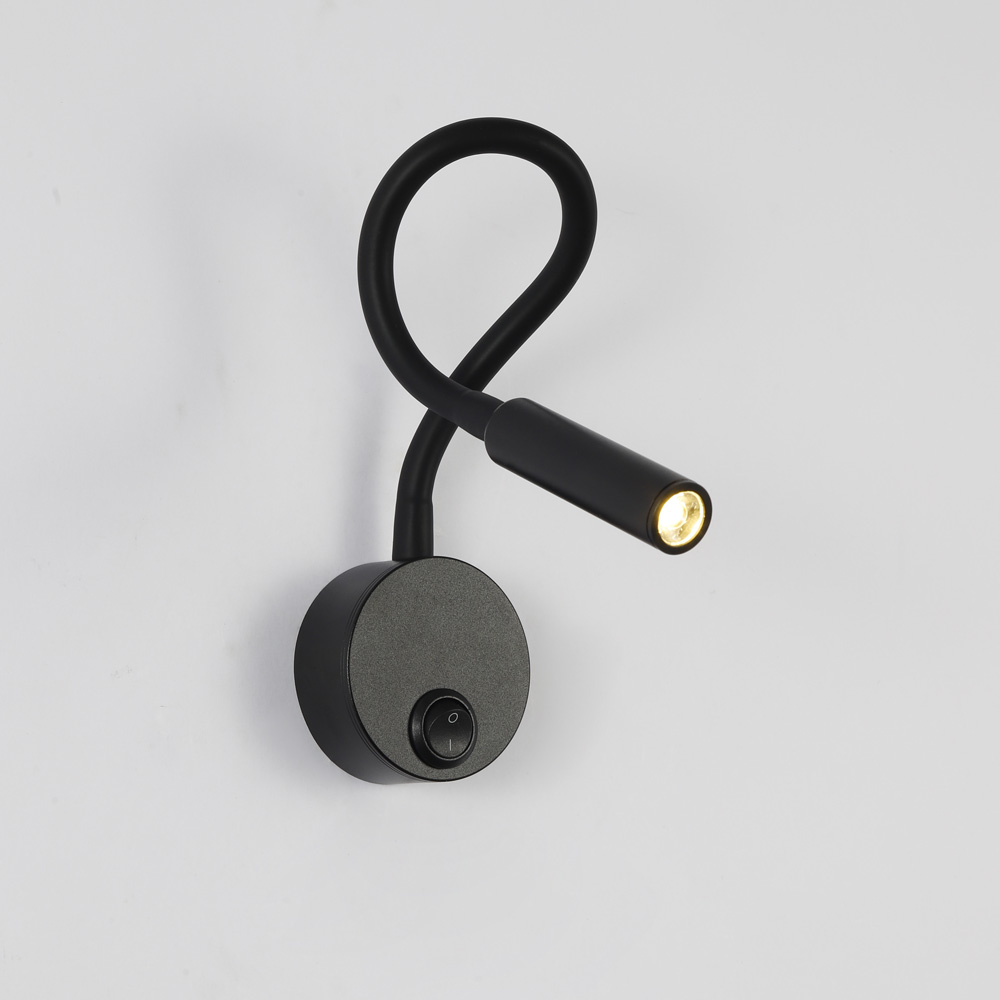3w Bedside Led Reading Light Flexible Adjustable Gooseneck Reading Led Wall Light