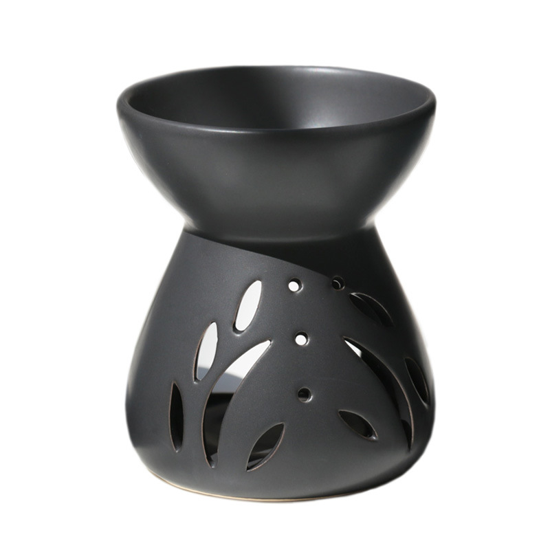 Wholesale Essential Oil Black Tealight Warmer Ceramic Wax Candle Melt Burners