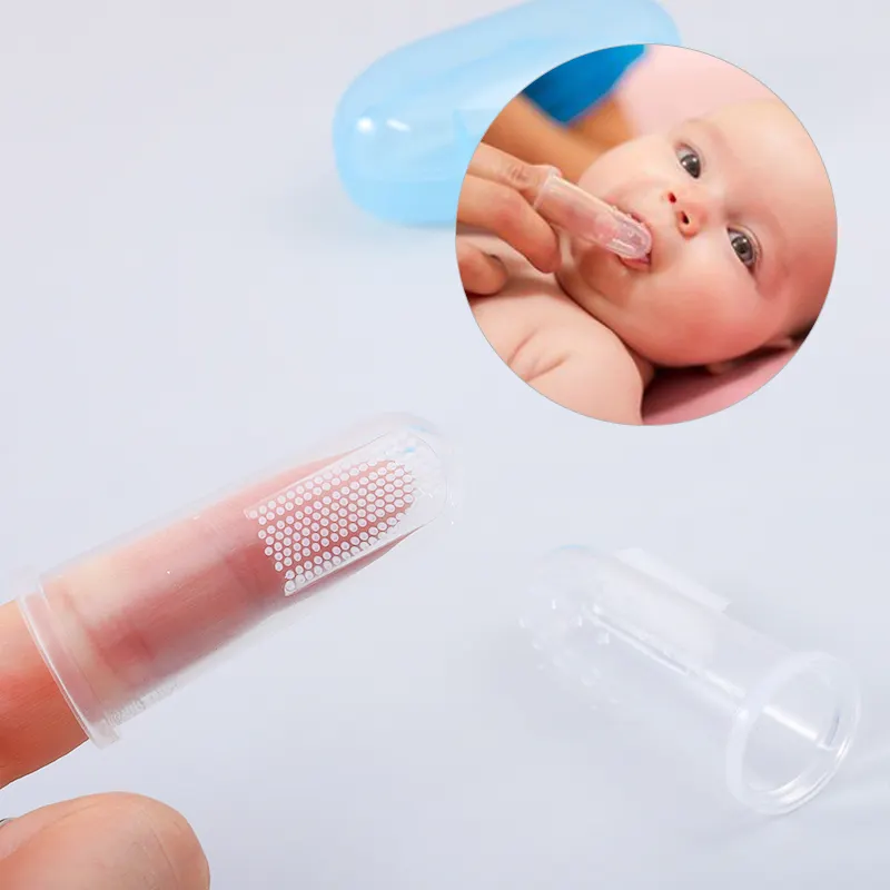 Toddlers Oral Cleaning Massaging Silicone Toothbrush Baby Finger Toothbrush