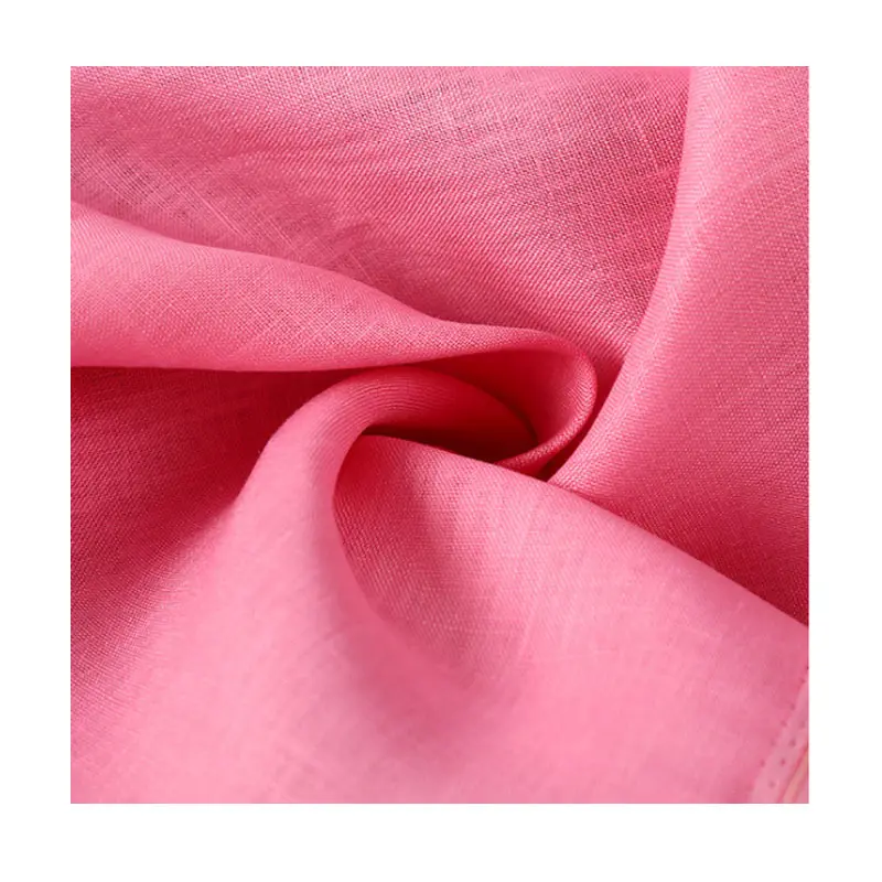 Cheap And Hot Sale 100% Pure Linen Plain Dyed Fabric For Dress Custom Product Washed Soft High Quality Linen Fabric For Clothes