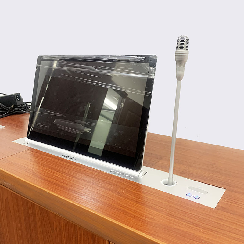 Tv lift mechanism motorized meeting room lcd conference system table hidden monitor lift