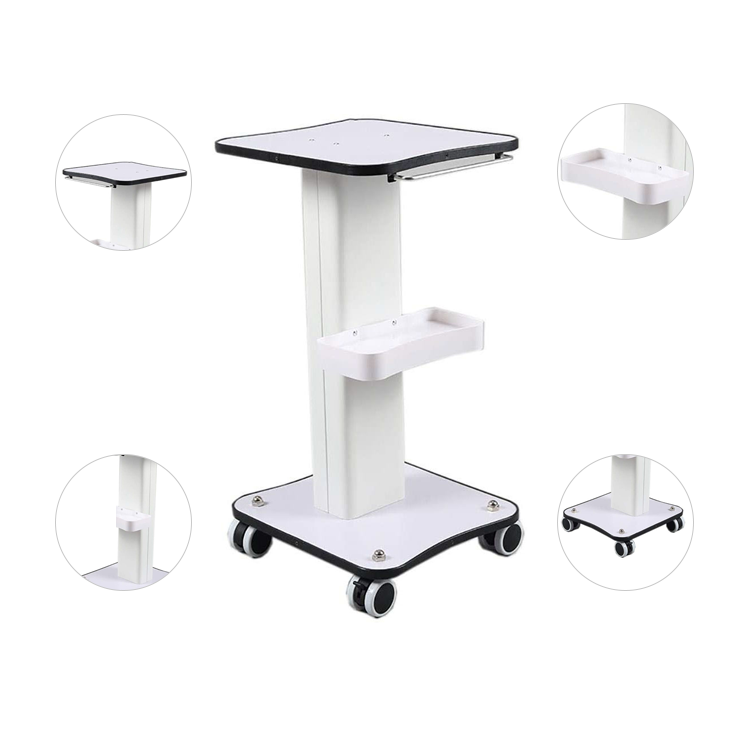 Hot sale Double Layer Beauty Instrument Trolley Rolling Cart in Salon Facial Machine Trolley furniture
