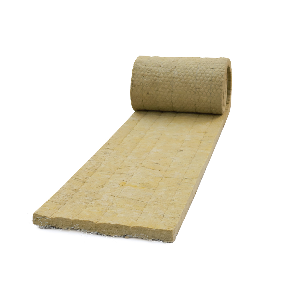 Industrial-Style Wire Steel Stone Wool Roll Soundproofing Rock Mineral Wool Felt And Blanket 50 Mm