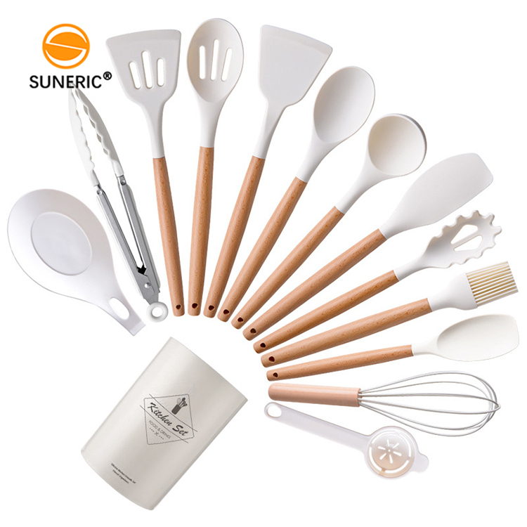 Wholesale 14 pieces silicone home kitchen spatula spoon set silicon kitchen utensils sets for cooking