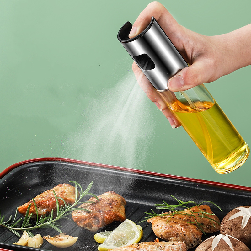Kitchen press spray bottle 100ml edible oil spray bottle household high-pressure oil spray bottle
