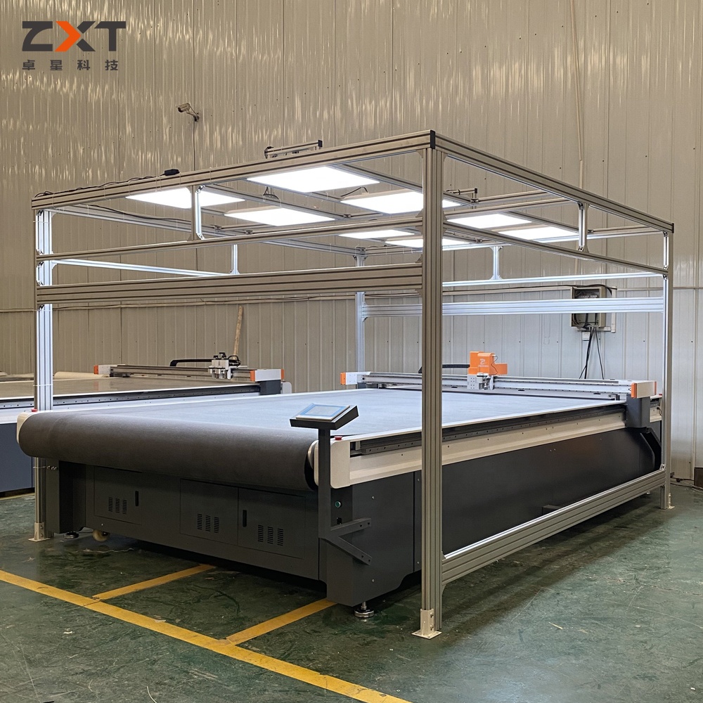 ZHUOXING CNC Универсальный кожаный цифровой резак CNC машина для резки кожи с двумя осциллирующими лезвиями Jendex Jindex для обуви