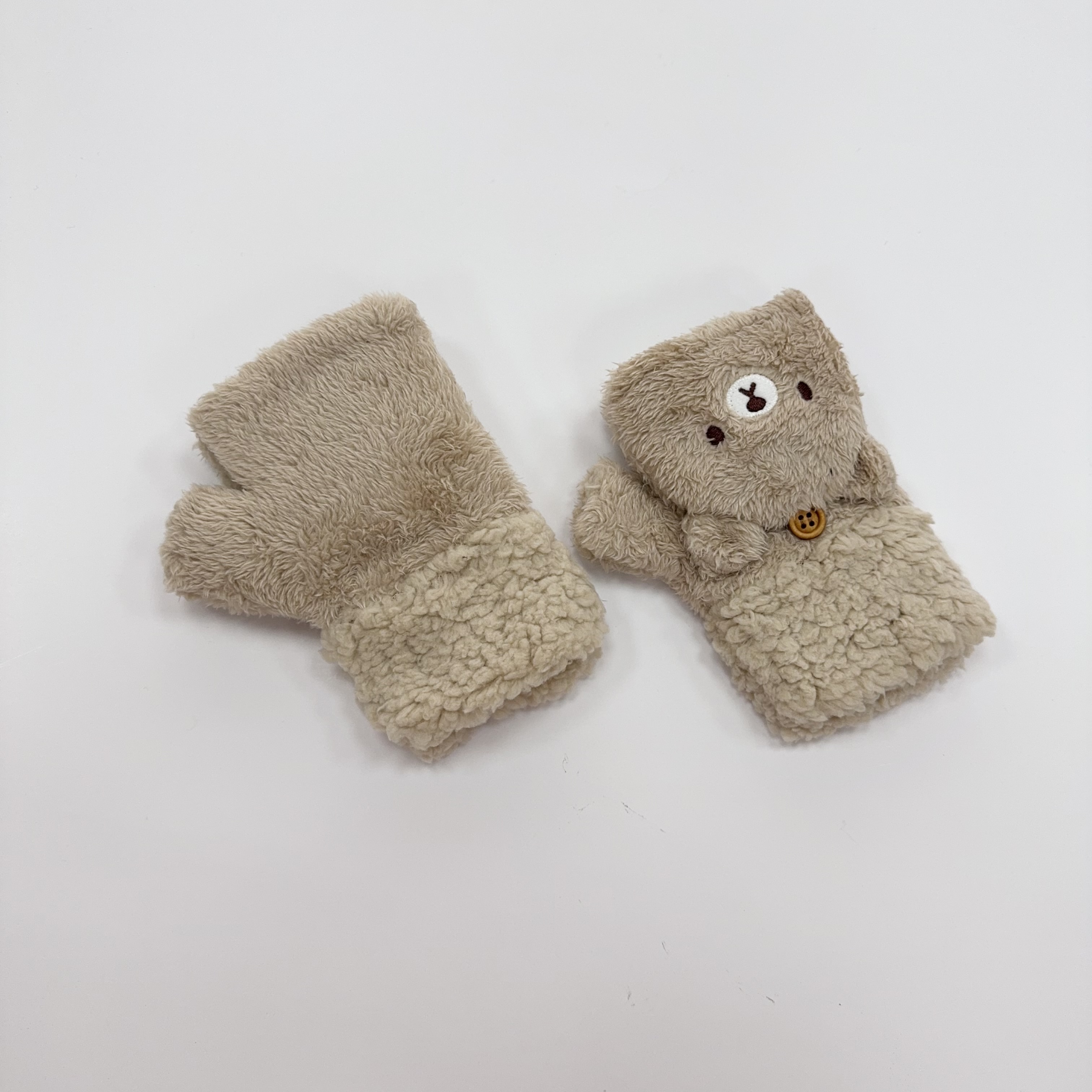 Winter Women's Cartoon Half Finger Gloves With Thickened Insulation and Touch Screen for Fingers Accept Customized Logo