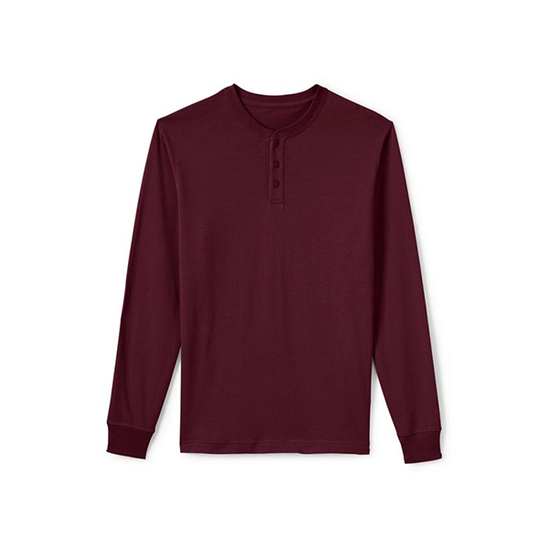 Wholesale Custom Made Slim Fit Organic Cotton Crew Neck With Buttons Fly Long Sleeves Men T Shirt