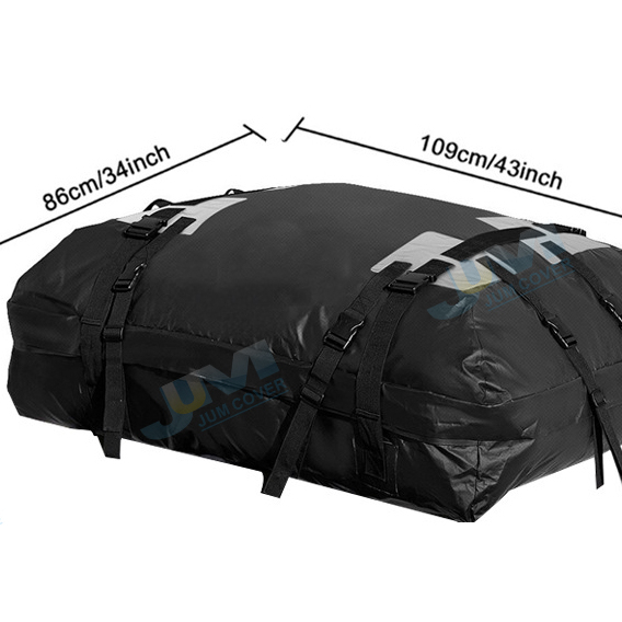 Wholesale Heavy Duty PVC waterproof car roof bag 15 or 20 cubic feet cargo carrier roof luggage bag with buckle