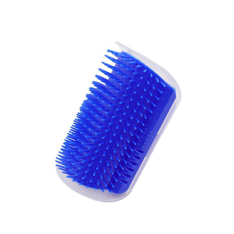 self Groomer with Catnip easy-access rubbing pleasure for cats durable plastic bristles with adhesive strips/screw holes