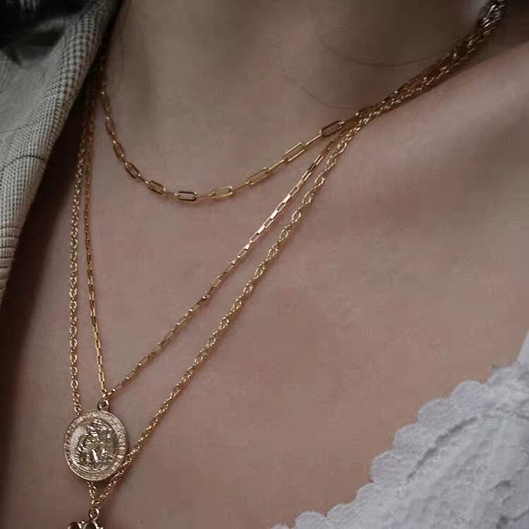 925 sterling silver paper clip chain choker necklace